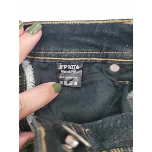 POL Black Distressed Skinny‎ Jeans Small Raw Hem Stretch Denim Y2K Grunge - Picture 6 of 7